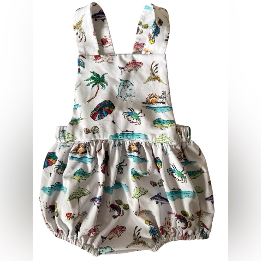 Studio Smocks darling summer romper. Sz 3m. Artist/designer from Fairhope, Al